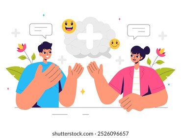 Positive Thoughts Vector Illustration featuring a Positive Mindset Symbolizing Creativity and Dreams in a Flat Style Cartoon Background