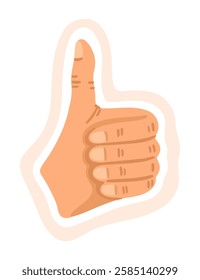 Positive Thumb-Up Gesture. Vector Illustration.