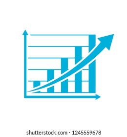 Positive Trend Icon. Bar chart and Arrow vector illustration