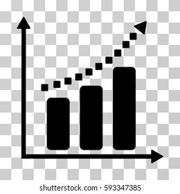 Positive Trend icon. Vector illustration style is flat iconic symbol, black color, transparent background. Designed for web and software interfaces.