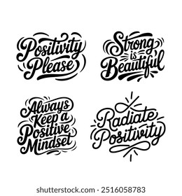 Positive vibes hand drawn playful vibrant typography