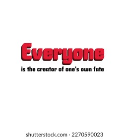 Positive vibes inspirational card in 70s style vector illustration. Everyone is the creator of one is own fate. Motivation concept. Isolated on white background