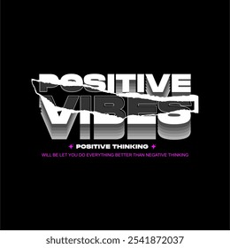 positive vibes slogan vintage fashion