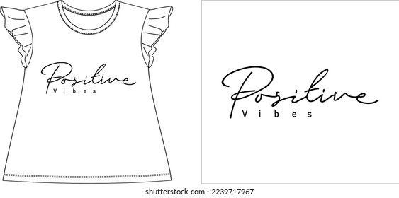 positive vibes t shirt graphic design vector illustration digital file