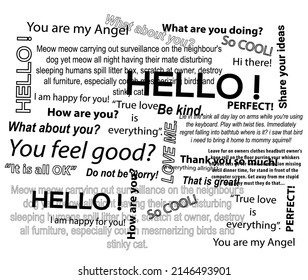 Positive vibes text table quotes, hello hi how are you doing you are my angel