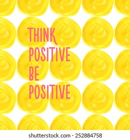 Positive vibration seamless pattern with hand drawn yellow oil paint stain