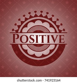 Positive vintage red emblem