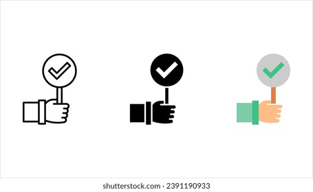 Positive vote icon set. Linear style sign for mobile concept and web design. vector illustration on white background