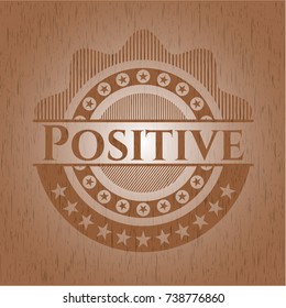 Positive wooden emblem. Retro