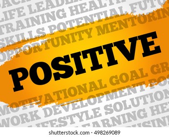 POSITIVE word cloud collage, business concept background