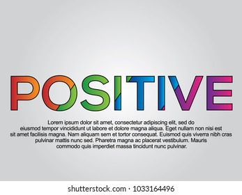  Positive word creative design Concept . Modern Vector Illustration concept of word Positive