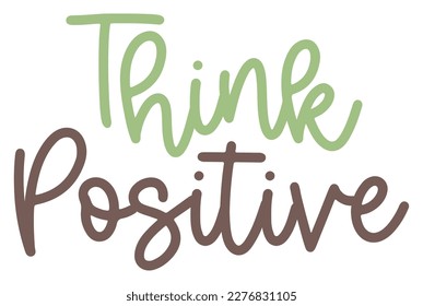 Positive Word Think Positive Sticker Illustration