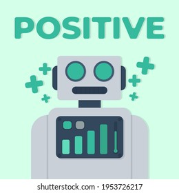 positively themed robotic design. Can be used on designs, company characters, banners, brochures, books, etc. simple design.