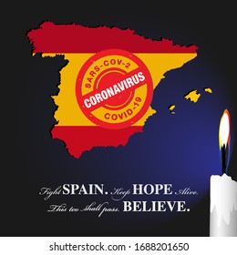 Positive/motivational text message for the Spanish people. Colorful card/banner/poster/flyer to console/motivate the people in Spain. Stay assertive and hopeful. Believe, things will be better. 