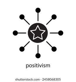 Positivismus-Symbol. Vektorgrafik flach schwarz trendige Stil-Illustration für Web und App..eps