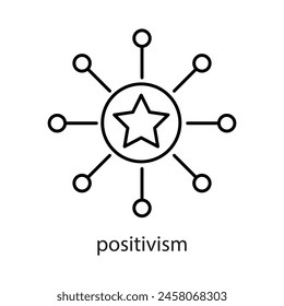 Positivismus-Symbol. Vektorgrafik-Flachliner-Illustration für Web und App auf weißem Hintergrund..eps