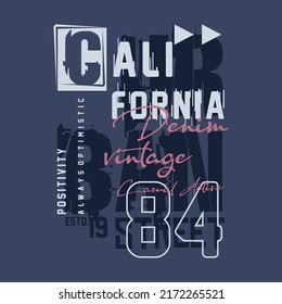 positivity california urban city vector t shirt print, typography graphic design, and other use