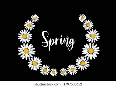 positivity daisy amazing lettering vector yourself stay positive. daisy design choose happy margarita lettering decorative fashion style trend spring summer stationery