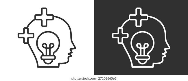 Positivity Icon Set Vector Collection Isolated In Black And White