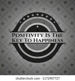 Positivity Is The Key To Happiness dark icon or emblem