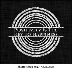 Positivity Is The Key To Happiness written with chalkboard texture