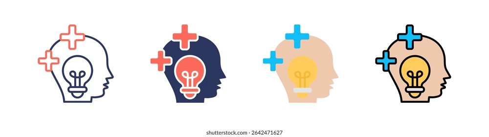 Positivity Multi Style Icon Set Vector