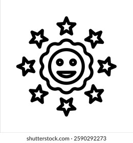 Positivity Optimism Line Vector Illustration On White Background.