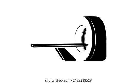 Positron Emission Tomography, black isolated silhouette