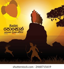 Poson Poya Day. Sri Lanka Poson Day. Mihinthale. EPS10