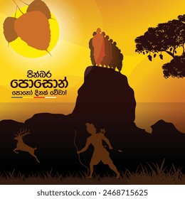 Poson Poya Day. Sri Lanka Poson Day. Mihinthale. EPS10