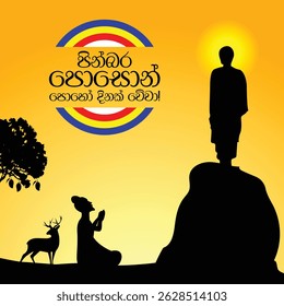 Poson Poya Day. Sri Lanka Poson Day. Mihinthale. EPS10