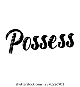 possess text on white background.