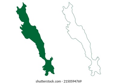 Possession island (Republic of Namibia) map vector illustration, scribble sketch Possession map