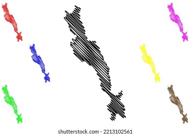 Possession island (Republic of Namibia) map vector illustration, scribble sketch Possession map