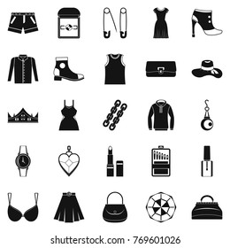 Possessions icons set. Simple set of 25 possessions vector icons for web isolated on white background
