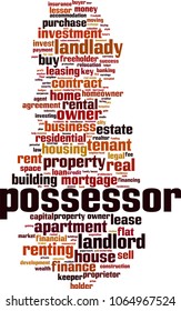 Possessor word cloud concept. Vector illustration