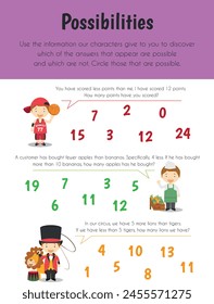 Possibilities Educational Sheet. Primary module for Logic Reasoning. 5-6 years old. Educational Sheets Series