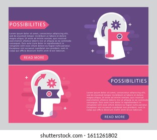 Possibilities icon concept with human head