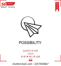 POSSIBILITY icon vector on white background. Simple, isolated, flat icons, icons, apps, logos, website design or mobile apps for business marketing management,
UI UX design Editable stroke. EPS10