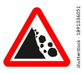 Possible falling or fallen rocks Vector Sign