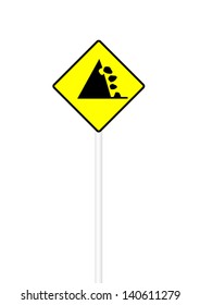 Possible falling stone sign isolated on white background