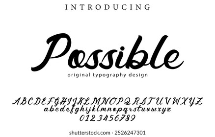 Pincel con estilo pintado con letras mayúsculas del Vector, alfabeto, tipografía