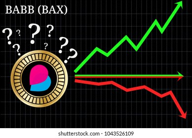 Possible graphs of forecast BABB (BAX) cryptocurrency - up, down or horizontally. BABB (BAX) chart.