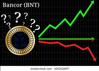 Possible graphs of forecast Bancor (BNT) cryptocurrency - up, down or horizontally. Bancor (BNT) chart.