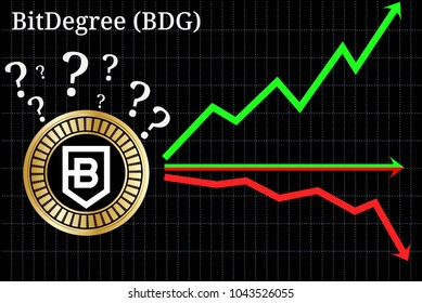 Possible graphs of forecast BitDegree (BDG) cryptocurrency - up, down or horizontally. BitDegree (BDG) chart.