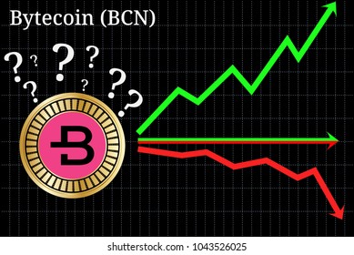 Possible graphs of forecast Bytecoin (BCN) cryptocurrency - up, down or horizontally. Bytecoin (BCN) chart. svg