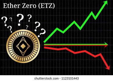 Possible graphs of forecast Ether Zero (ETZ) cryptocurrency - up, down or horizontally. Ether Zero (ETZ) chart