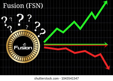 Possible graphs of forecast Fusion (FSN) cryptocurrency - up, down or horizontally. Fusion (FSN) chart.