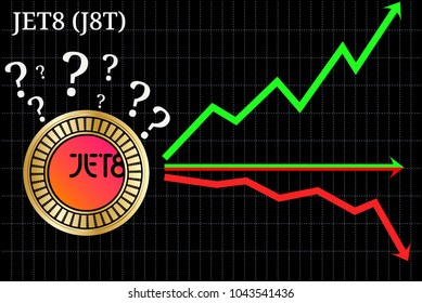 Possible graphs of forecast JET8 (J8T) cryptocurrency - up, down or horizontally. JET8 (J8T) chart.