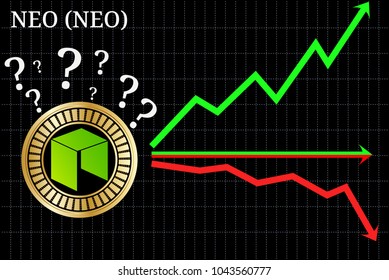 Possible graphs of forecast NEO (NEO) cryptocurrency - up, down or horizontally. NEO (NEO) chart.